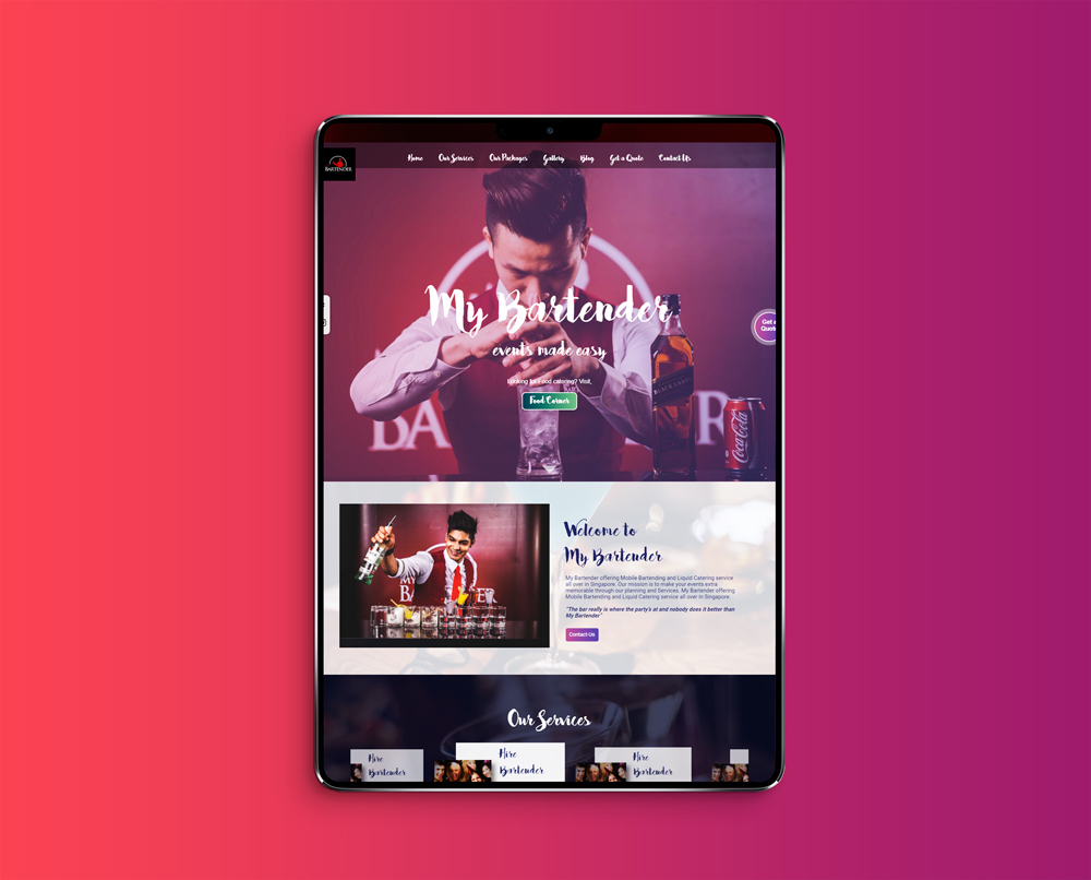 bartender website design
